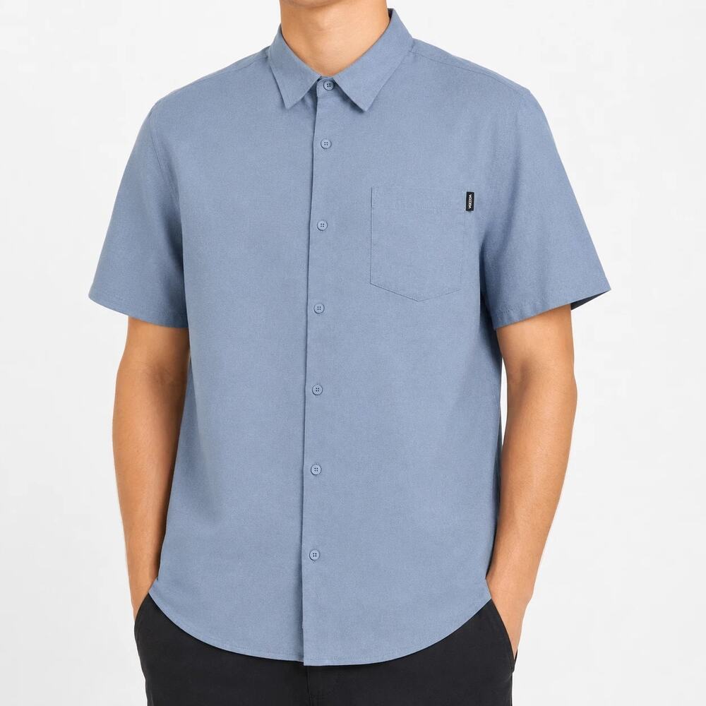 Molokai Surf Co Shirt Mens 2XL Blue Cotton Blend Short Sleeve Regular Fit